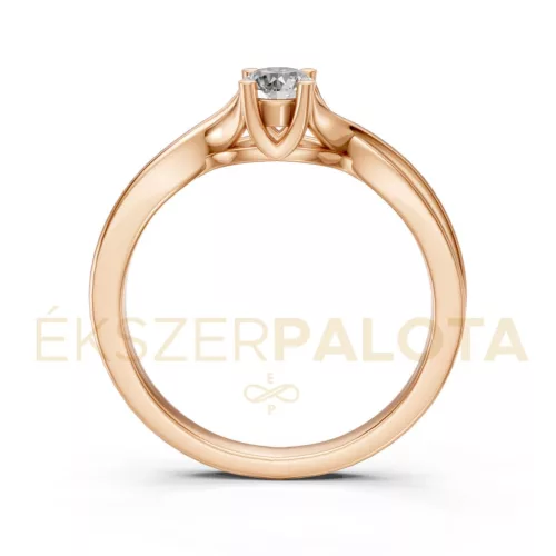Ékszerpalota eljegyzési gyűrű 0,3ct gyémánttal BRK615 rozé arany