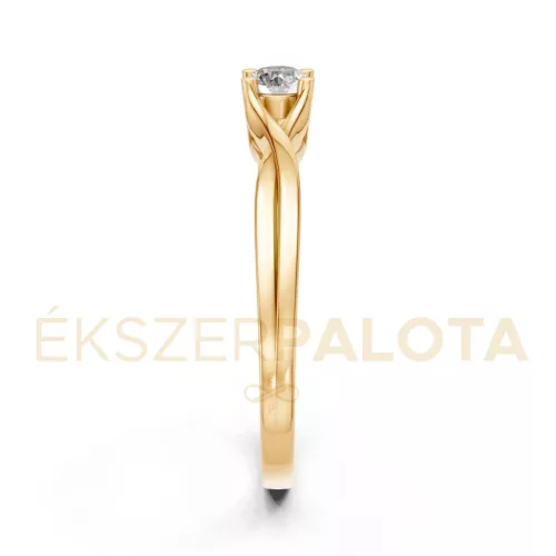 Ékszerpalota eljegyzési gyűrű 0,17ct gyémánttal BRK615 sárga arany