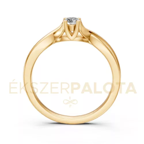 Ékszerpalota eljegyzési gyűrű 0,2ct gyémánttal BRK615 sárga arany