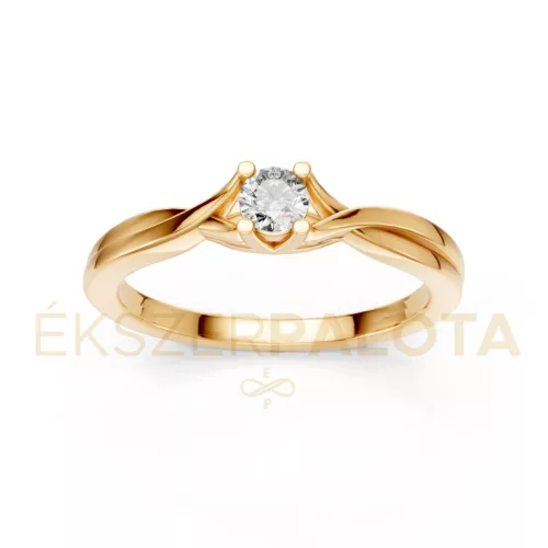 Ékszerpalota eljegyzési gyűrű 0,2ct gyémánttal BRK615 sárga arany