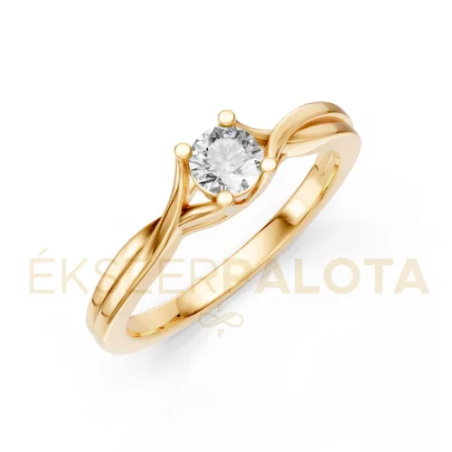 Ékszerpalota eljegyzési gyűrű 0,25ct H/SI gyémánttal BRK615 sárga arany