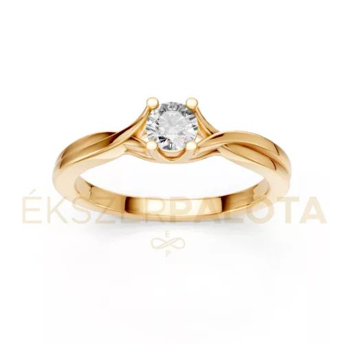 Ékszerpalota eljegyzési gyűrű 0,25ct gyémánttal BRK615 sárga arany