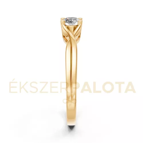 Ékszerpalota eljegyzési gyűrű 0,3ct G/VS gyémánttal BRK615 sárga arany