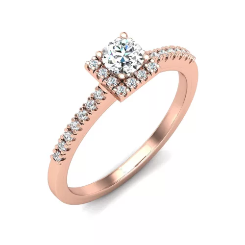 Ékszerpalota eljegyzési gyűrű 0,25ct G/VS gyémánttal BRK616 rozé arany