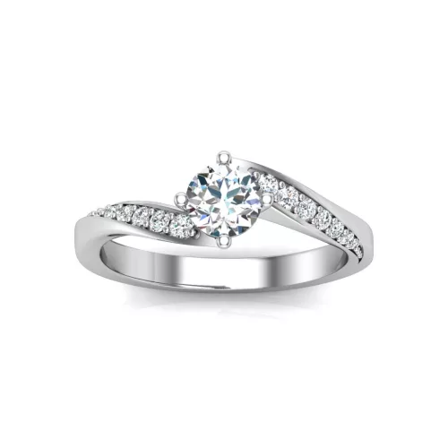 Ékszerpalota eljegyzési gyűrű 0,3ct G/VS gyémánttal BRK617 platina