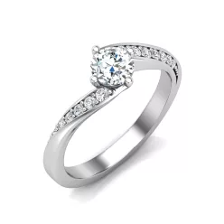   Ékszerpalota eljegyzési gyűrű 0,3ct gyémánttal BRK617 platina