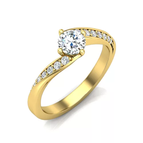 Ékszerpalota eljegyzési gyűrű 0,3ct H/SI gyémánttal BRK617 sárga arany