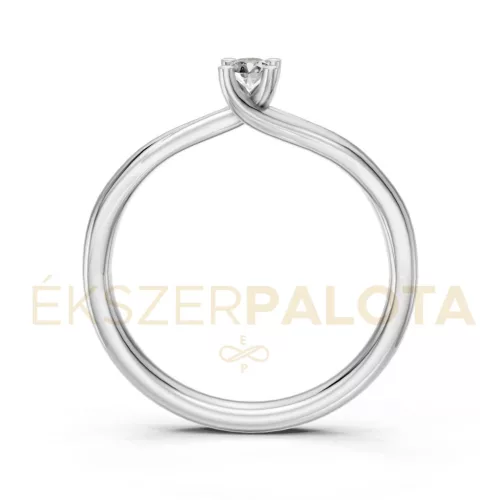 Ékszerpalota eljegyzési gyűrű 0,1ct gyémánttal BRK621 fehér arany