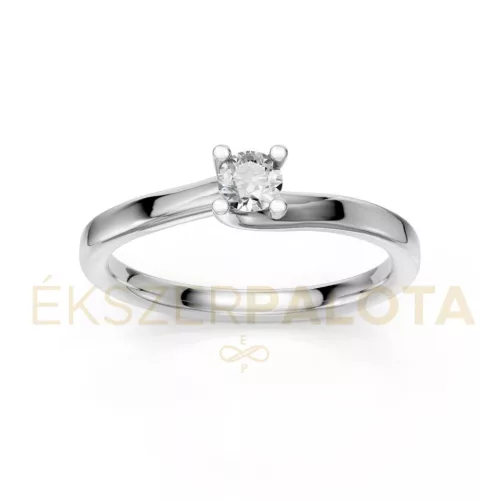 Ékszerpalota eljegyzési gyűrű 0,17ct G/VS gyémánttal BRK621 fehér arany