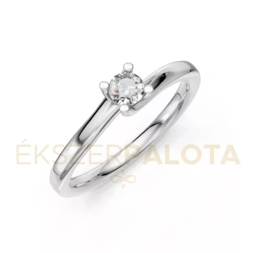 Ékszerpalota eljegyzési gyűrű 0,2ct gyémánttal BRK621 fehér arany