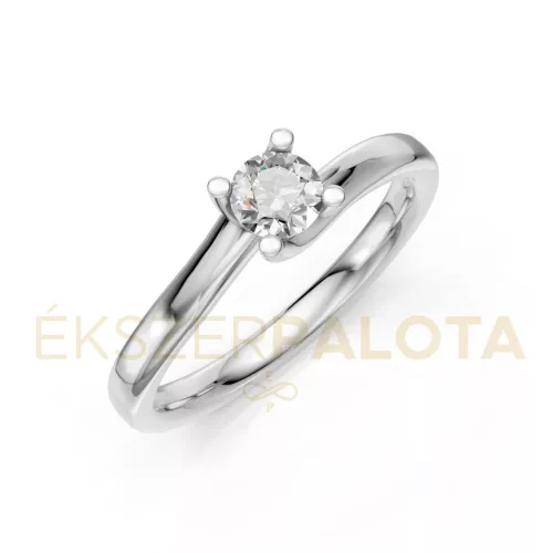 Ékszerpalota eljegyzési gyűrű 0,3ct gyémánttal BRK621 fehér arany