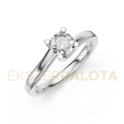 Ékszerpalota eljegyzési gyűrű 0,4ct G/VS gyémánttal BRK621 fehér arany