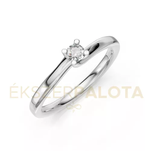 Ékszerpalota eljegyzési gyűrű 0,1ct gyémánttal BRK621 platina
