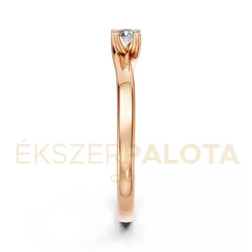 Ékszerpalota eljegyzési gyűrű 0,1ct G/VS gyémánttal BRK621 rozé arany