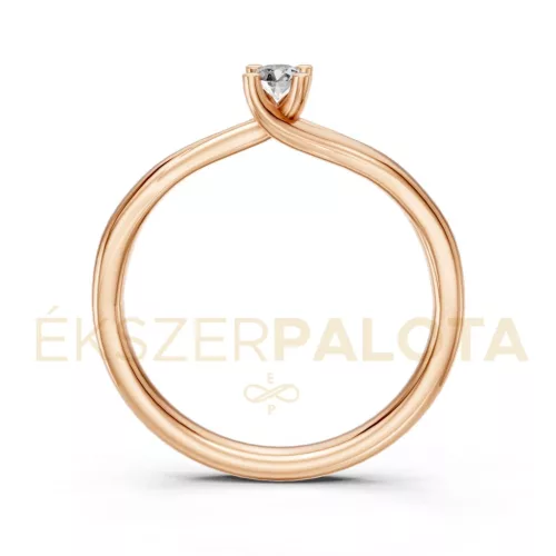 Ékszerpalota eljegyzési gyűrű 0,1ct gyémánttal BRK621 rozé arany