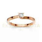Ékszerpalota eljegyzési gyűrű 0,1ct gyémánttal BRK621 rozé arany