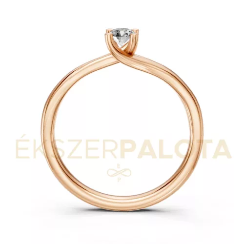 Ékszerpalota eljegyzési gyűrű 0,17ct G/VS gyémánttal BRK621 rozé arany