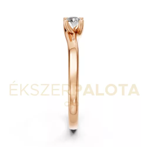 Ékszerpalota eljegyzési gyűrű 0,17ct G/VS gyémánttal BRK621 rozé arany