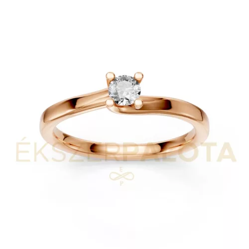 Ékszerpalota eljegyzési gyűrű 0,17ct gyémánttal BRK621 rozé arany