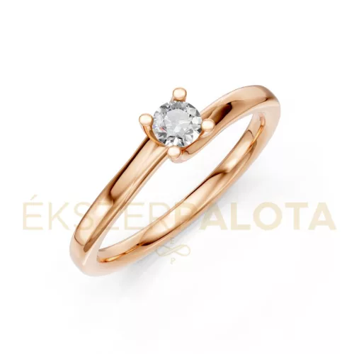 Ékszerpalota eljegyzési gyűrű 0,2ct gyémánttal BRK621 rozé arany