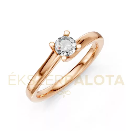 Ékszerpalota eljegyzési gyűrű 0,25ct G/VS gyémánttal BRK621 rozé arany