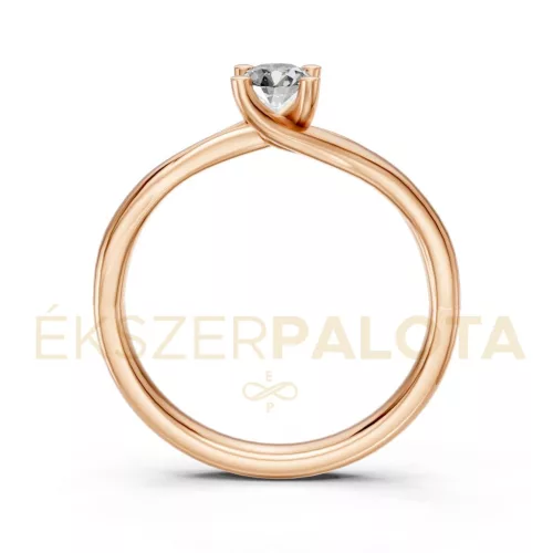 Ékszerpalota eljegyzési gyűrű 0,25ct G/VS gyémánttal BRK621 rozé arany