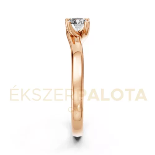 Ékszerpalota eljegyzési gyűrű 0,25ct G/VS gyémánttal BRK621 rozé arany