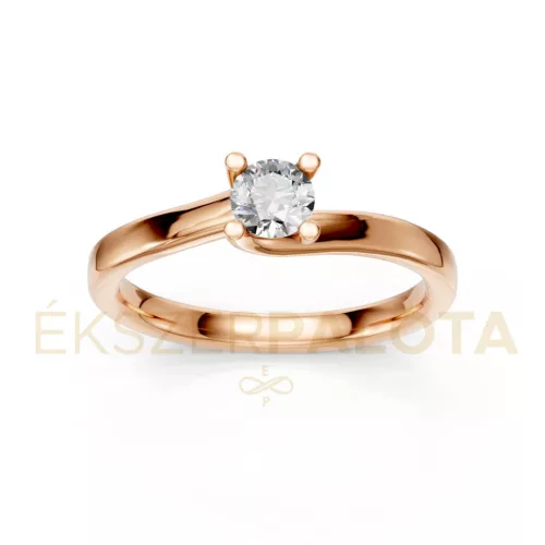 Ékszerpalota eljegyzési gyűrű 0,3ct G/VS gyémánttal BRK621 rozé arany