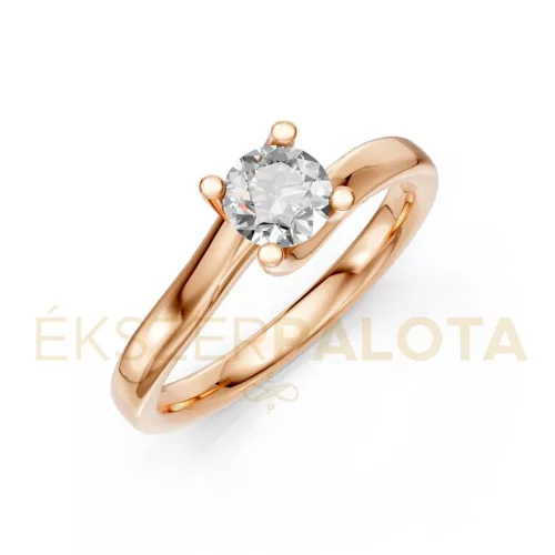 Ékszerpalota eljegyzési gyűrű 0,5ct G/VS gyémánttal BRK621 rozé arany