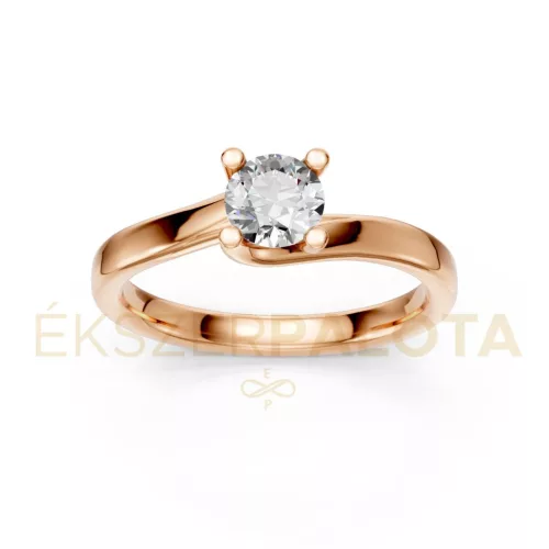 Ékszerpalota eljegyzési gyűrű 0,5ct G/VS gyémánttal BRK621 rozé arany