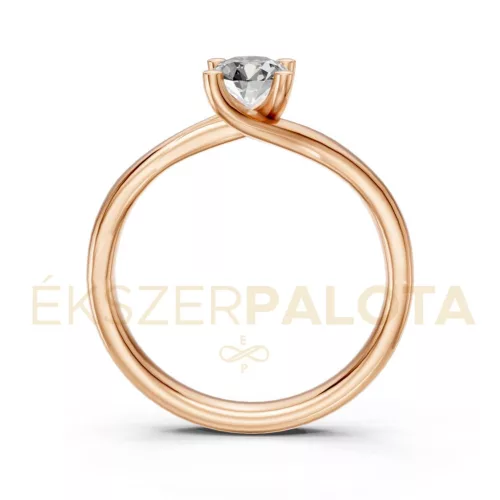 Ékszerpalota eljegyzési gyűrű 0,5ct gyémánttal BRK621 rozé arany