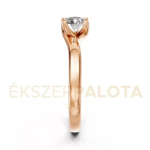 Ékszerpalota eljegyzési gyűrű 0,5ct gyémánttal BRK621 rozé arany