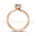 Ékszerpalota eljegyzési gyűrű 0,8ct G/VS gyémánttal BRK621 rozé arany