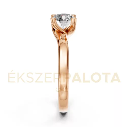 Ékszerpalota eljegyzési gyűrű 0,8ct G/VS gyémánttal BRK621 rozé arany