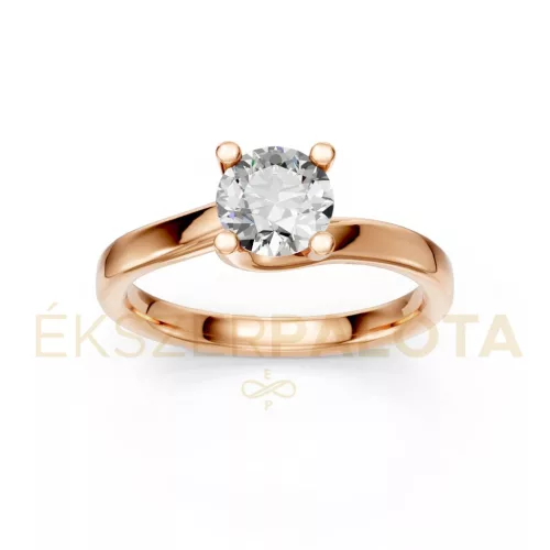 Ékszerpalota eljegyzési gyűrű 0,8ct gyémánttal BRK621 rozé arany