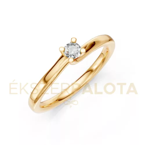 Ékszerpalota eljegyzési gyűrű 0,1ct G/VS gyémánttal BRK621 sárga arany
