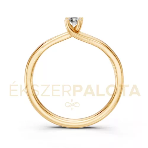 Ékszerpalota eljegyzési gyűrű 0,1ct G/VS gyémánttal BRK621 sárga arany