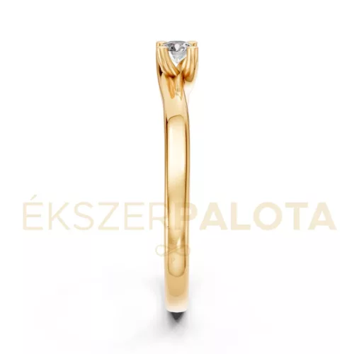 Ékszerpalota eljegyzési gyűrű 0,1ct G/VS gyémánttal BRK621 sárga arany