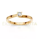 Ékszerpalota eljegyzési gyűrű 0,1ct G/VS gyémánttal BRK621 sárga arany
