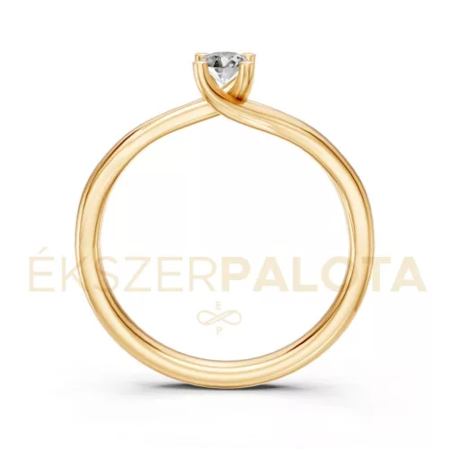 Ékszerpalota eljegyzési gyűrű 0,17ct G/VS gyémánttal BRK621 sárga arany