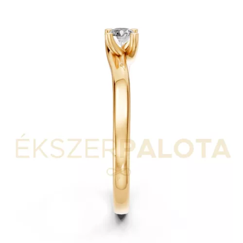 Ékszerpalota eljegyzési gyűrű 0,17ct gyémánttal BRK621 sárga arany