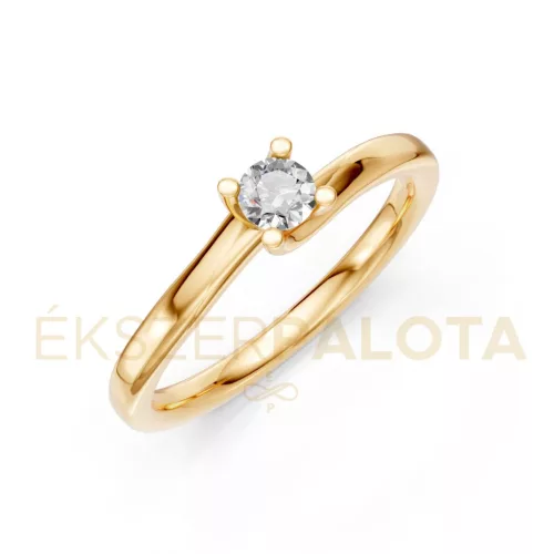 Ékszerpalota eljegyzési gyűrű 0,2ct G/VS gyémánttal BRK621 sárga arany