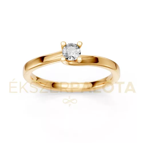 Ékszerpalota eljegyzési gyűrű 0,2ct gyémánttal BRK621 sárga arany