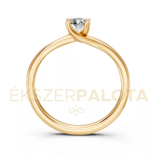 Ékszerpalota eljegyzési gyűrű 0,25ct G/VS gyémánttal BRK621 sárga arany