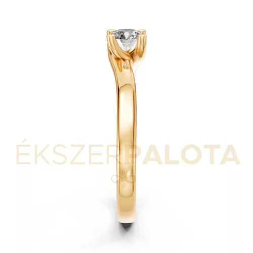 Ékszerpalota eljegyzési gyűrű 0,25ct G/VS gyémánttal BRK621 sárga arany