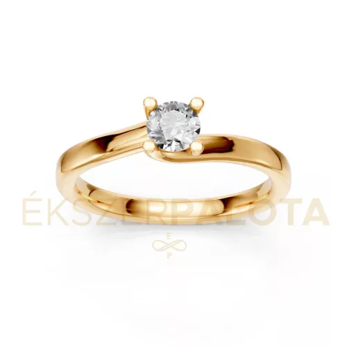 Ékszerpalota eljegyzési gyűrű 0,3ct gyémánttal BRK621 sárga arany