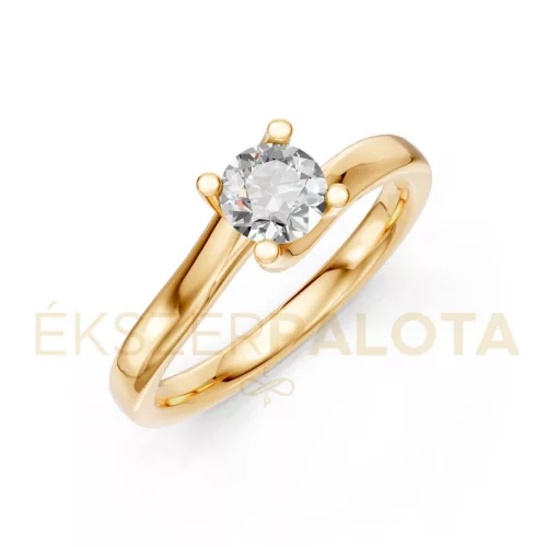 Ékszerpalota eljegyzési gyűrű 0,5ct G/VS gyémánttal BRK621 sárga arany