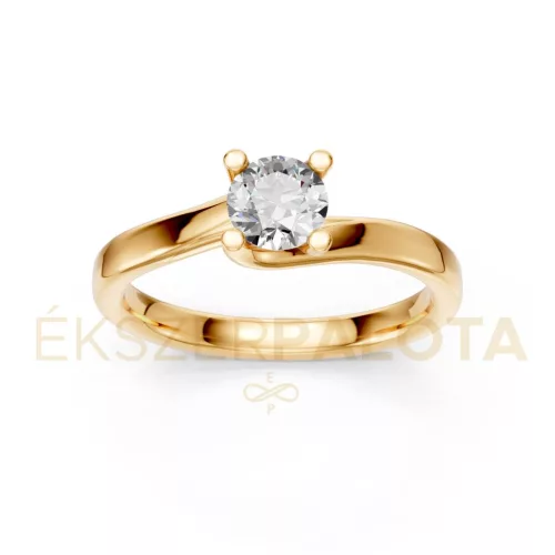 Ékszerpalota eljegyzési gyűrű 0,5ct gyémánttal BRK621 sárga arany