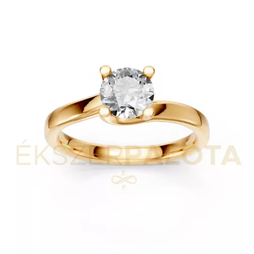 Ékszerpalota eljegyzési gyűrű 0,8ct G/VS gyémánttal BRK621 sárga arany