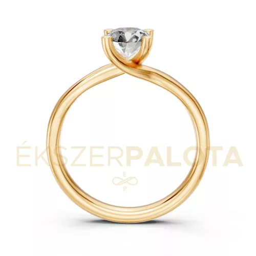 Ékszerpalota eljegyzési gyűrű 0,8ct H/SI gyémánttal BRK621 sárga arany